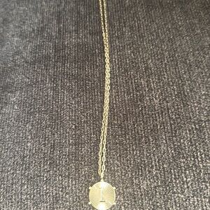 14k gold plated initial necklace “L” 18”-20” length